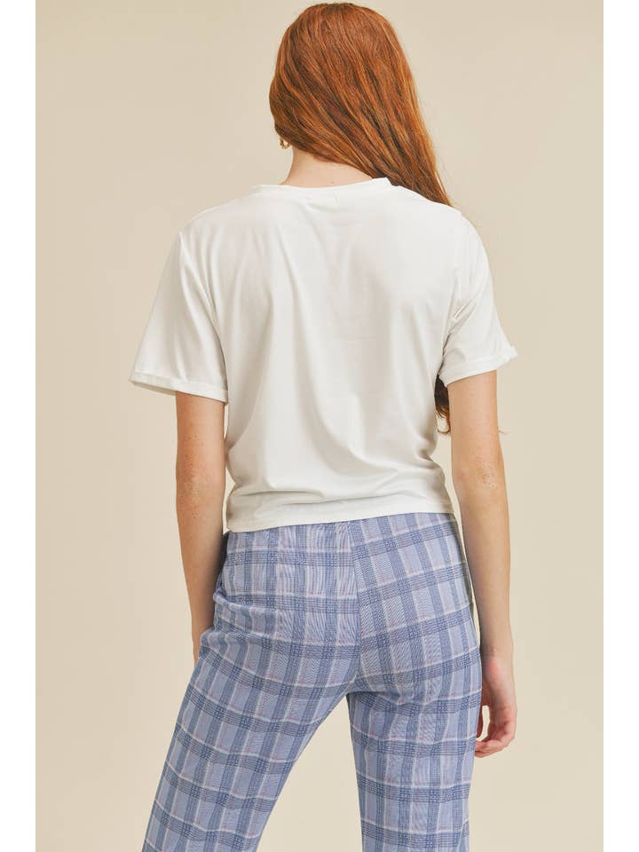 Off White IT1001 Dejlig Twisted Knot T-shirt Off White Neutral for engroshandel på Faire1