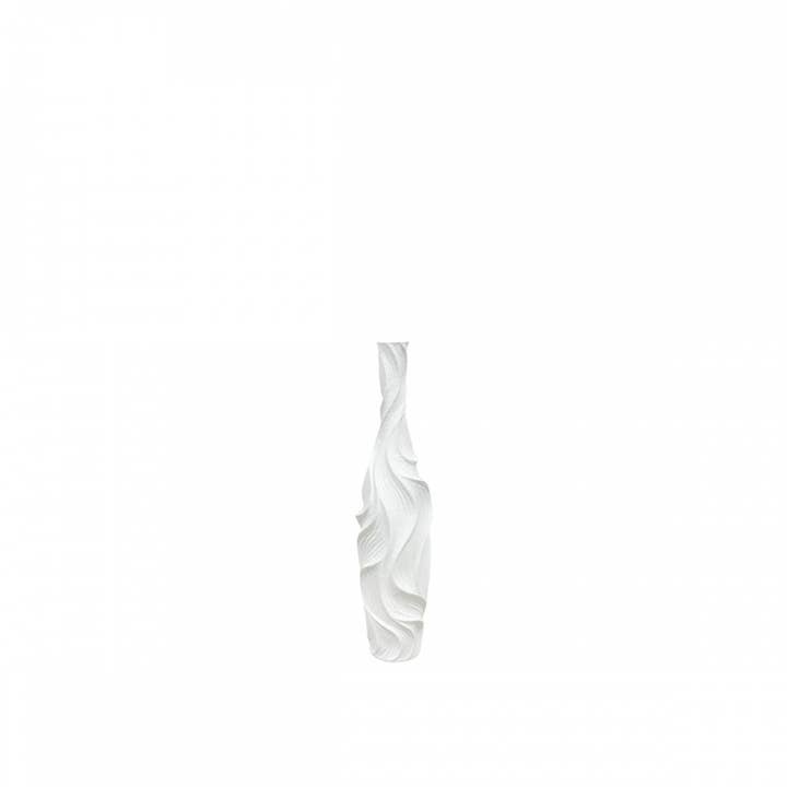 Matte white vase in polyresin 14x14x58cm for wholesale by AULICA