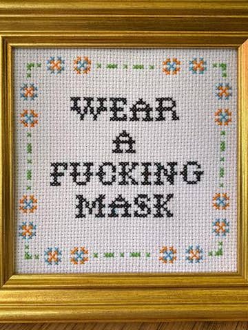 Wear A Mask for wholesale by Subversive Cross Stitch