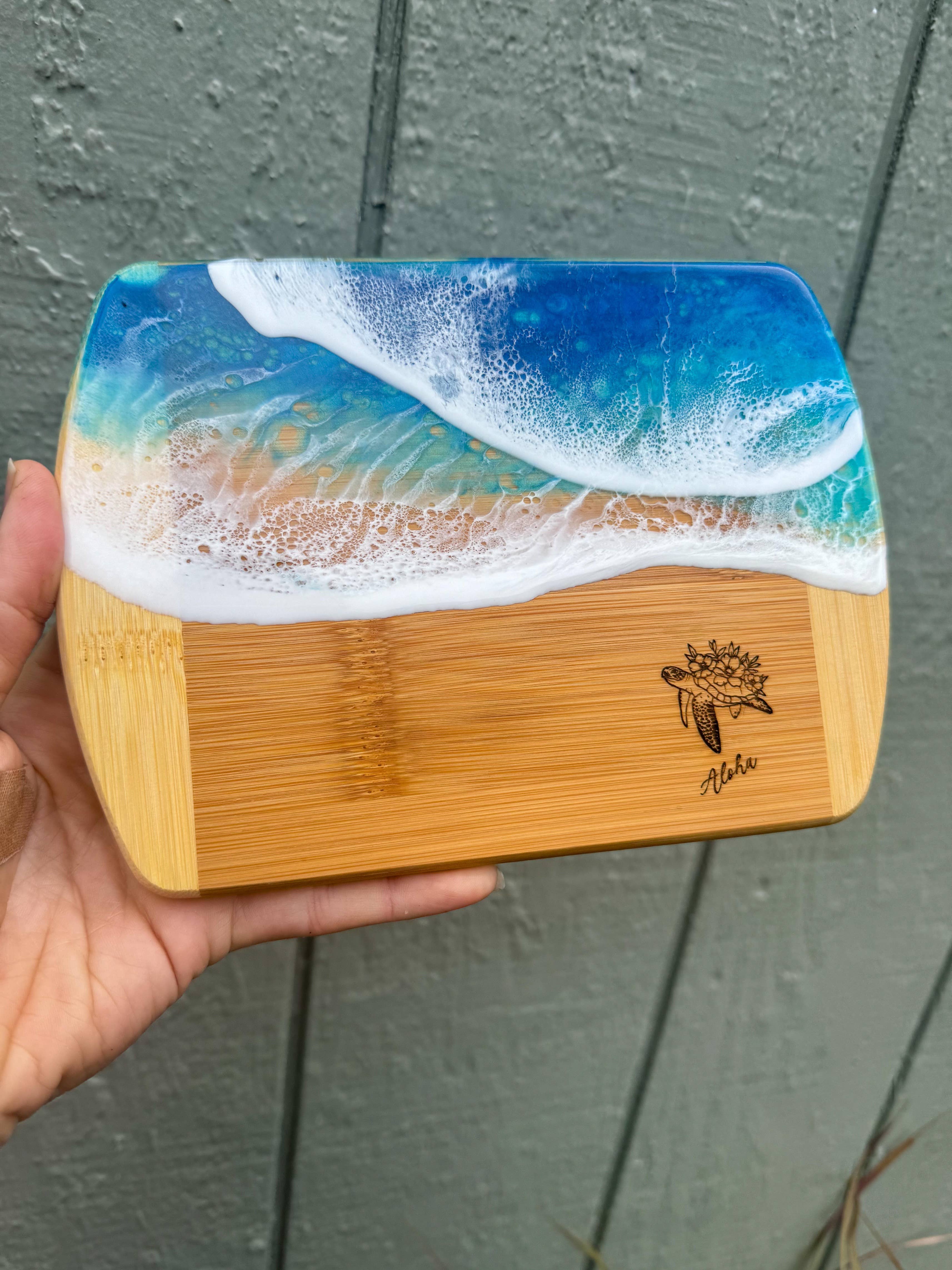 TBM Creations LLC - Wholesale Cheese Board - HONU PUA Charcuterie board | Maui made | Ocean Cheese board3
