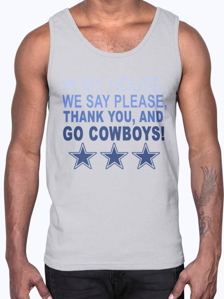 Please Thank You and Go Cowboys - Canotta sportiva in cotone per la vendita all'ingrosso da parte di tshirt unlimited
