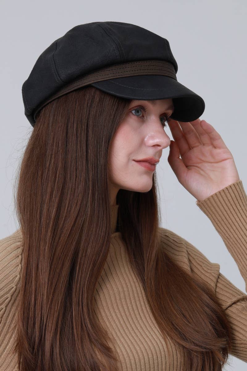 Leto Accessories - Wholesale Newsboy/Schoolboy Hat - Women's - Classic Military Officer Cap – Vintage Lieutenant Hat3