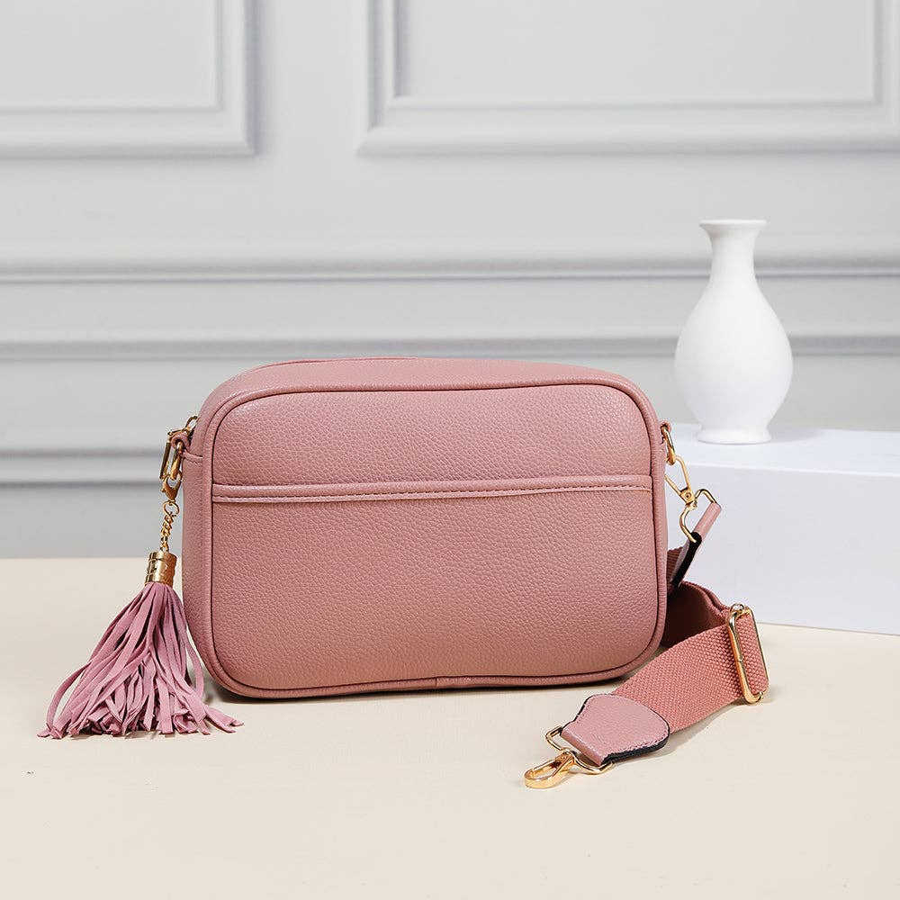 MiMi Wholesale - Wholesale Crossbody Bag - Women's - TG10204 Solid Color Tassel Camera Crossbody Bag41