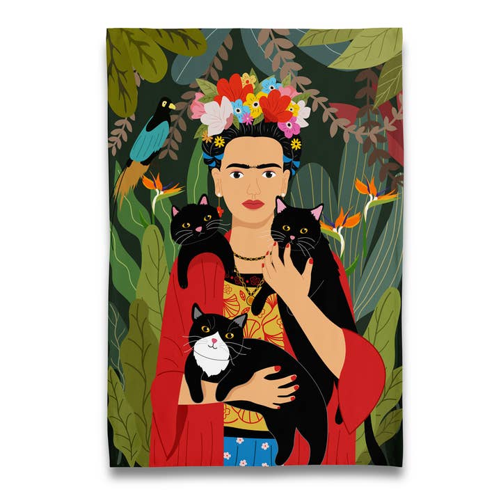 Naked Decor - Venta al por mayor Paños de cocina - Colección del museo: tres gatos y un paño de cocina Frida Kahlo