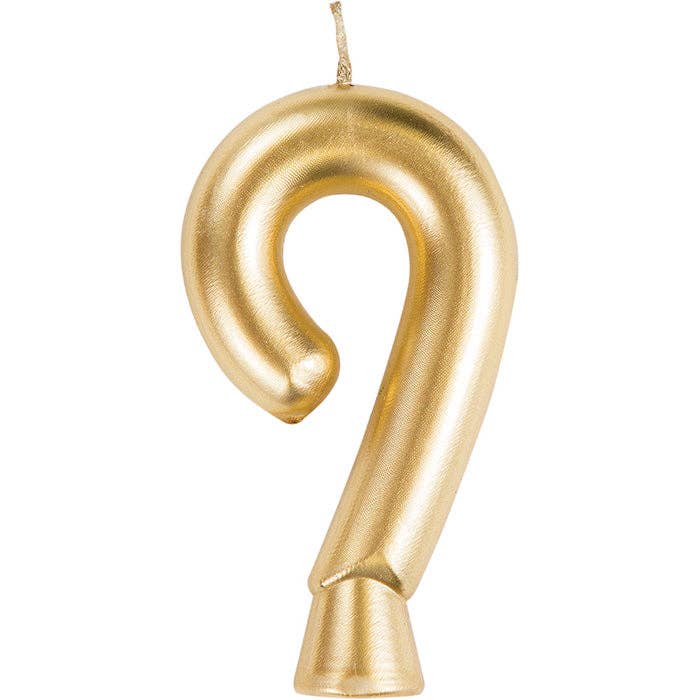 Bulk Party Decor - Wholesale Cake Candle - Bulk Gold Number 9 Candles (12 per Case)0