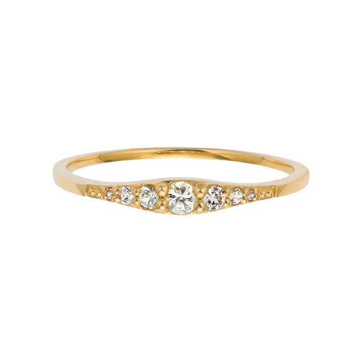 La Kaiser - Wholesale Multi-Stone Ring - Solid Gold White Sapphire Ella Vie Ring