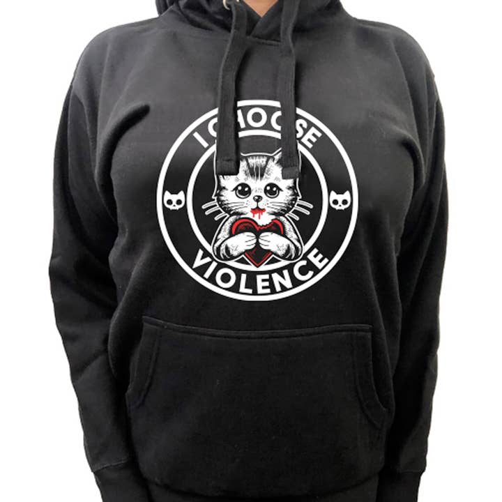 I CHOOSE VIOLENCE Unisex-Pullover mit Aufdruck für Katzenliebhaber für den Großhandel von Pinky Star