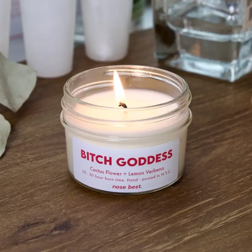 Nose Best Candles - Wholesale Jar/Filled Candle - Bitch Goddess - Cactus Flower & Lemon Verbena Soy Candle0