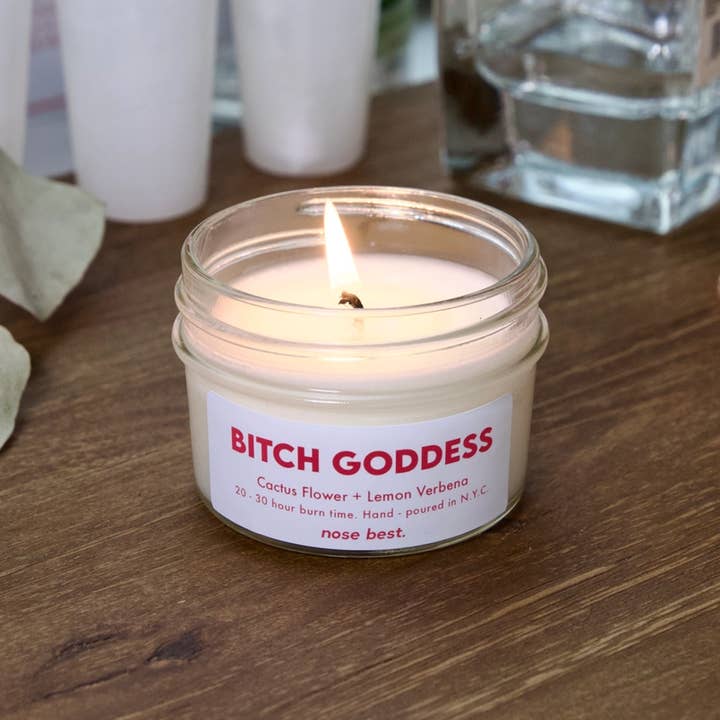 Nose Best Candles - Wholesale Jar/Filled Candle - Bitch Goddess - Cactus Flower & Lemon Verbena Soy Candle
