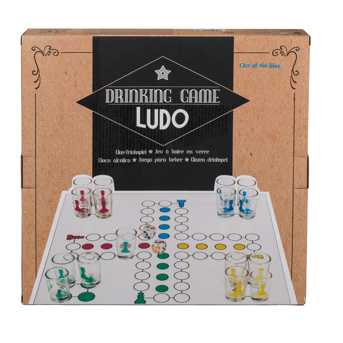 Out of the blue KG - Wholesale Bordspel - Ludo drinkspel met 16 glaasjes en 2 dobbelstenen1