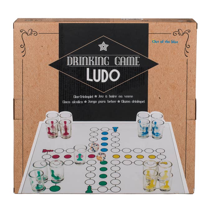 Out of the blue KG - Wholesale Bordspel - Ludo drinkspel met 16 glaasjes en 2 dobbelstenen1
