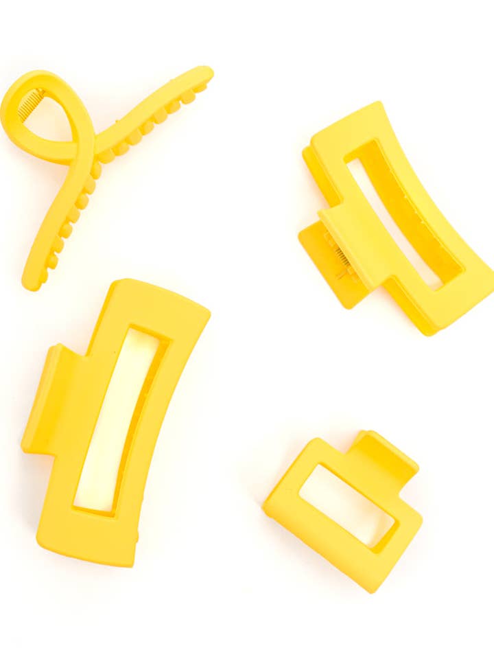 Claw Clip Set of 4 in Lemon for wholesale by Avenue Wholesale