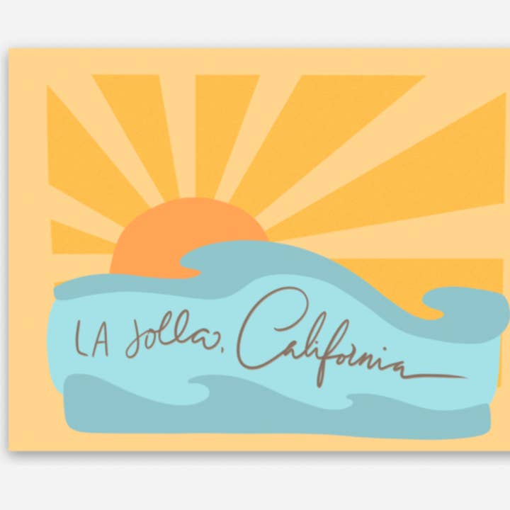La Jolla Wave Sticker for wholesale by Sweet Paper