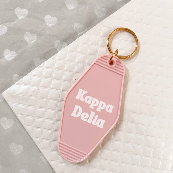Kappa Delta Sorority Keychain for wholesale by Golden Sol Collective