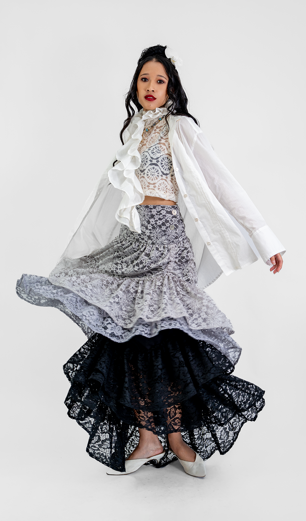 Balizen Direct from Bali - Wholesale Overhemd met knopen - Dames - UITVERKOOP | Organisch Ruffle Shirt Katoen | Wit5