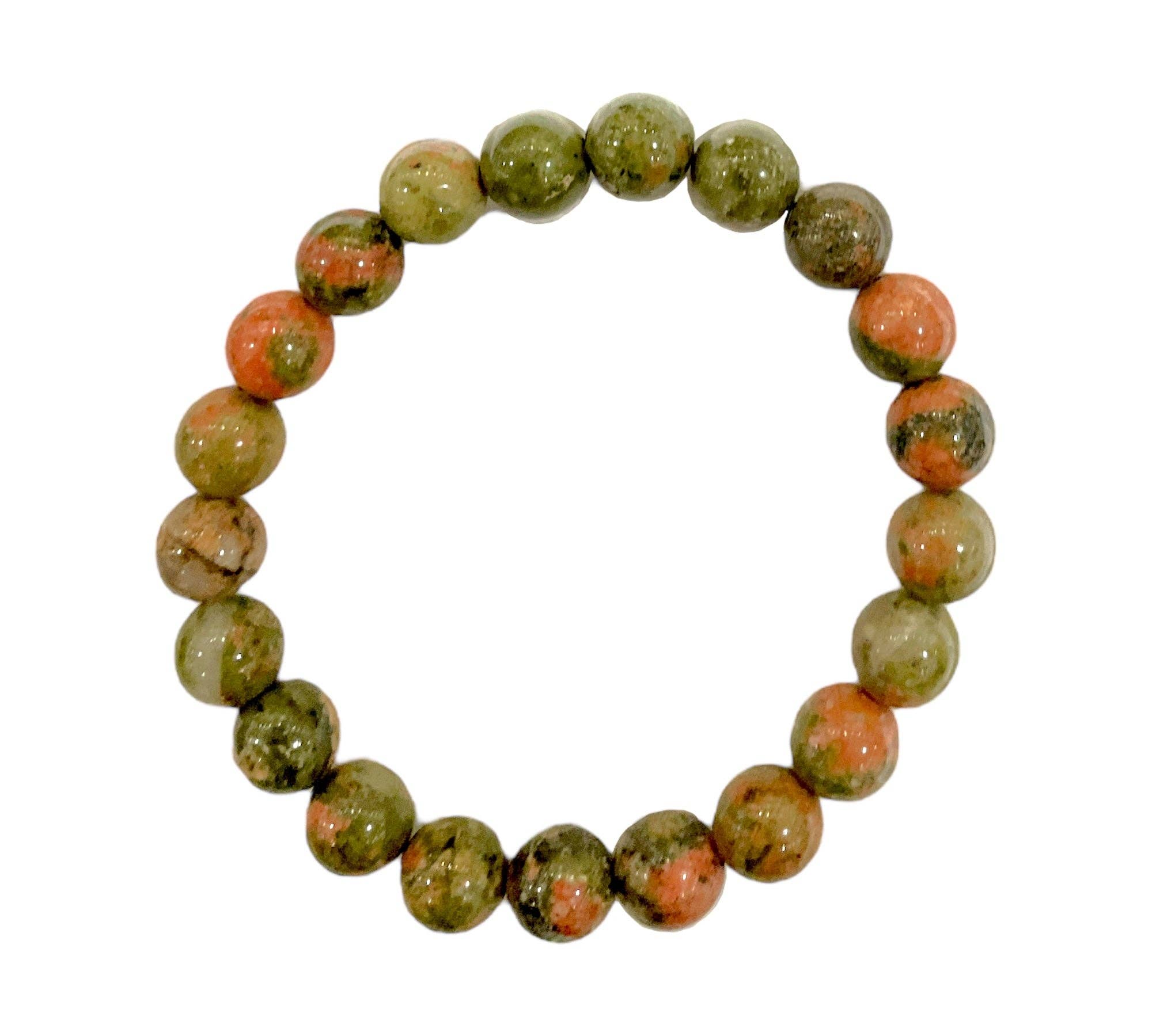Foliesbijoux - Vente Bracelet de perles - Bracelet Unakite A taille homme0