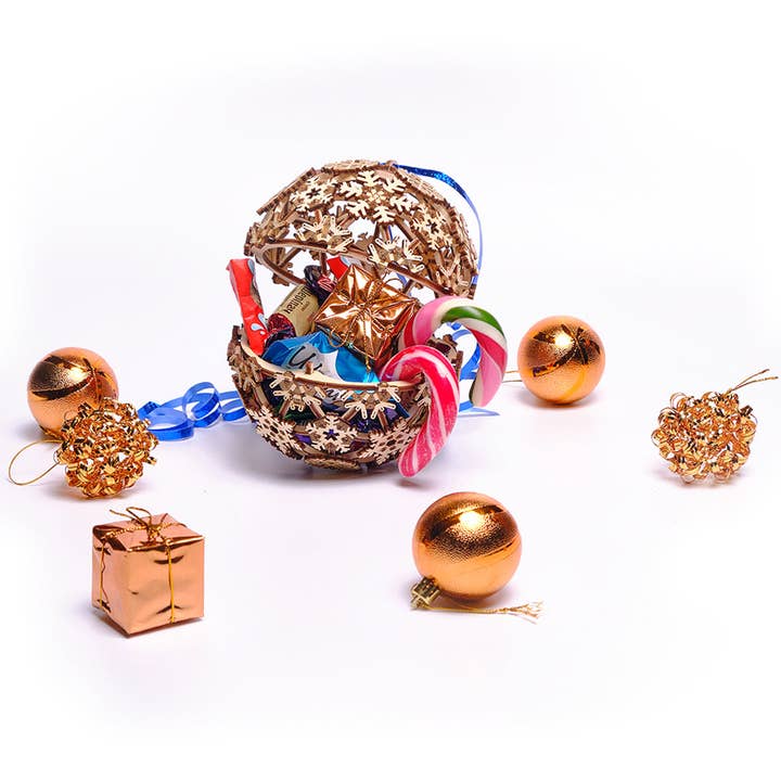 WoodTrick - Vendita all'ingrosso Kit per lavoretti fai da te - WoodTrick palla di Natale in legno modello meccanico 3D da assemblare12