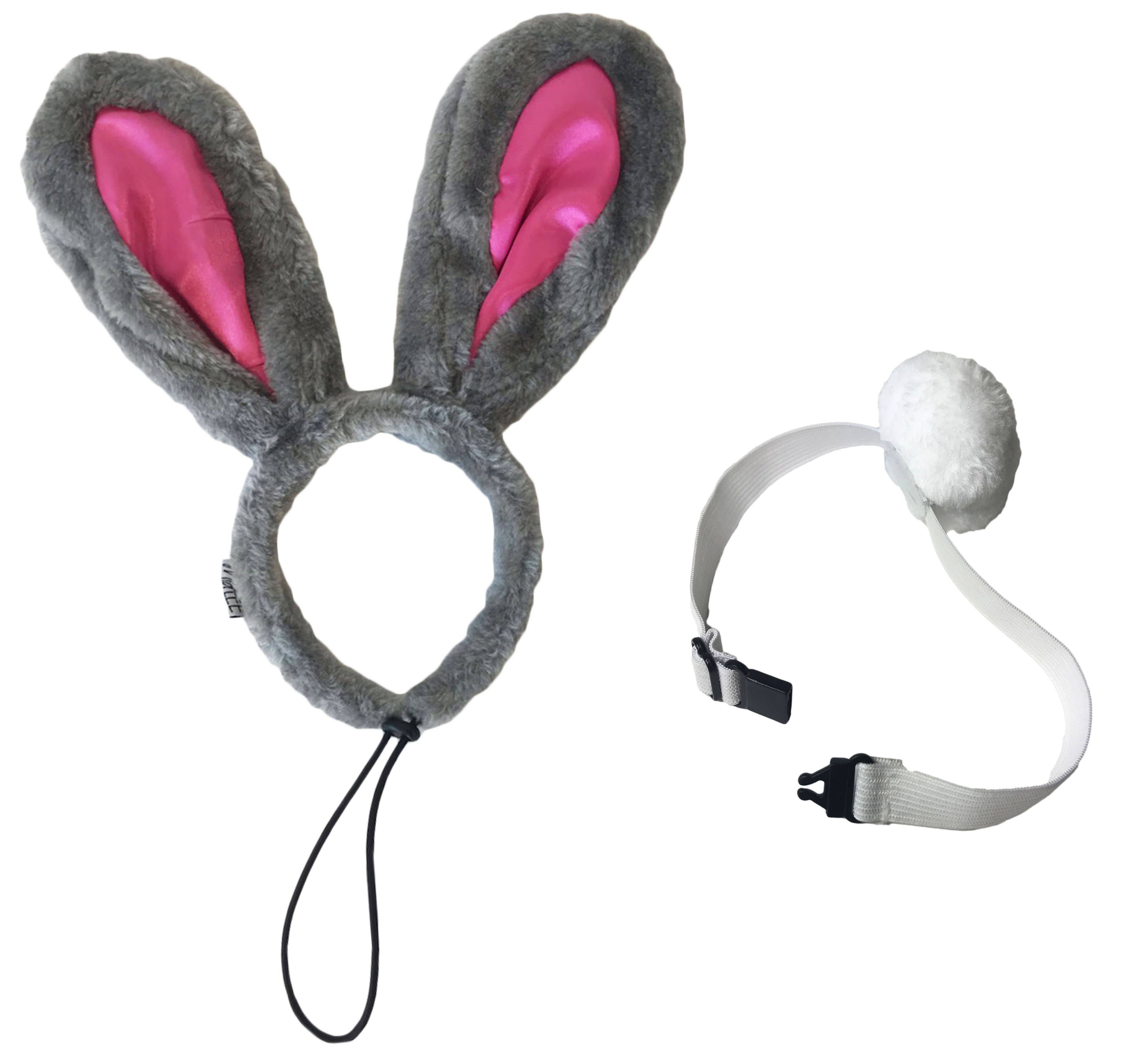 Midlee Designs - Wholesale Pet Costume - Dog - Midlee Easter Bunny Gray & Pink Rabbit Ears with Tail8