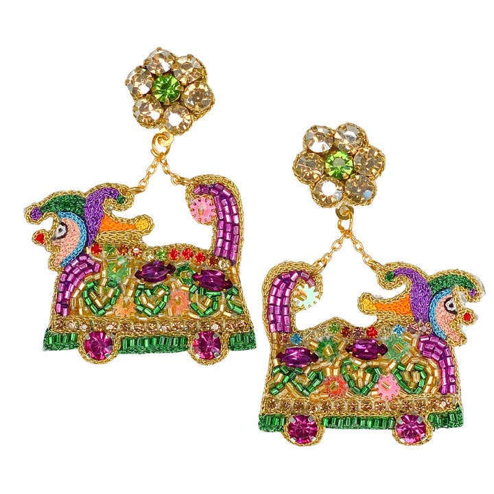 The Mardi Gras Float Earrings for wholesale by Gaby & Grace