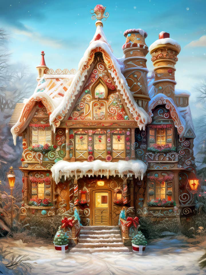 Classic Christmas Home Sweet Home 1 for wholesale by Singing Crow Studio - Classic Christmas Art Prints