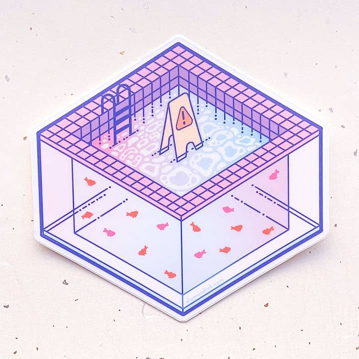 Halt när det är vått poolklart vinylklistermärke för wholesale av Alum and Ink