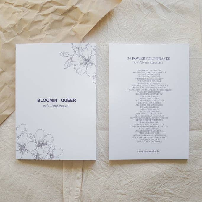 Conscious Euphoria - Wholesale Coloring & Activity Book - Adult - Bloomin' Queer LGBTQ+ Adult Colouring Book, Vol #14