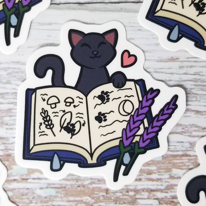 Jade Raven Arts - Wholesale Sticker - Witch's Assistant Black Cat Vinyl Sticker0