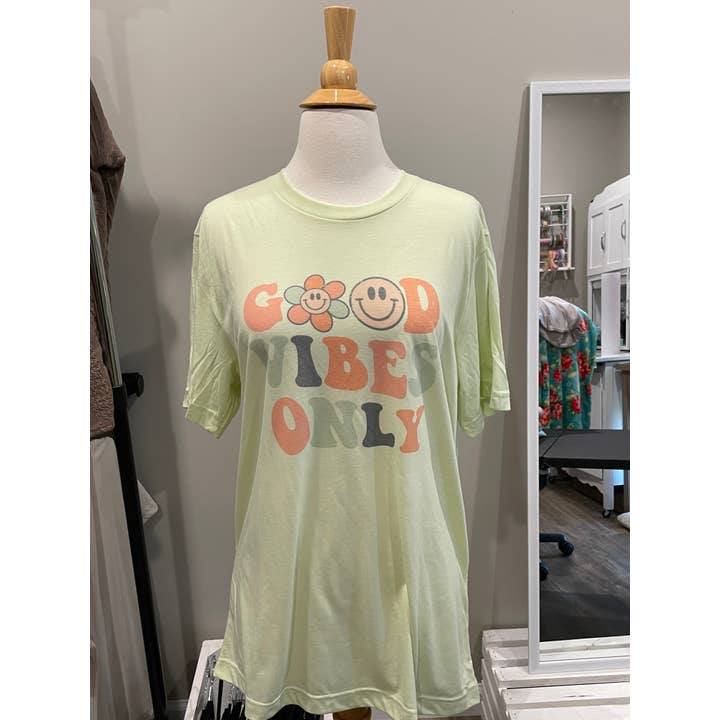 Good Vibes Only Graphic T-shirt for wholesale by KMR and Company
