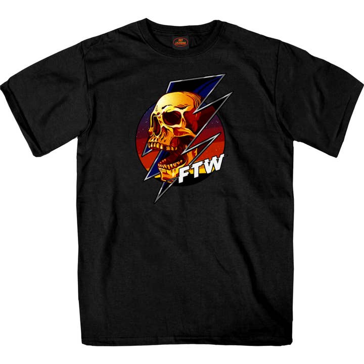 Hot Leathers GMS1556 FTW Skull Herrar SS Svart T-shirt för wholesale av Hot Leathers