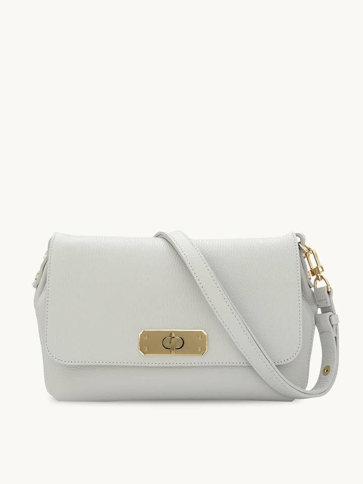 The Maisie Maxi Pale Grey Leather Bag for wholesale by Apatchy London