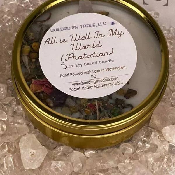 All Is Well in My World (Protection) Candle for wholesale by Building My Table LLC