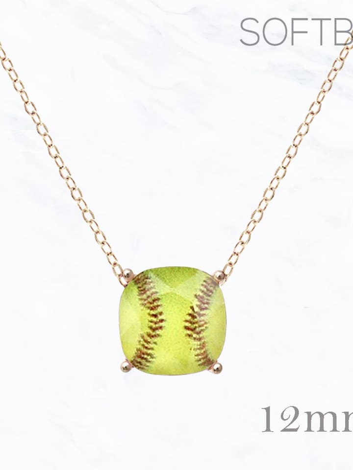 12 mm Baseball, Softball Halskette im Kissenschliff für den Großhandel von Suzie Q USA