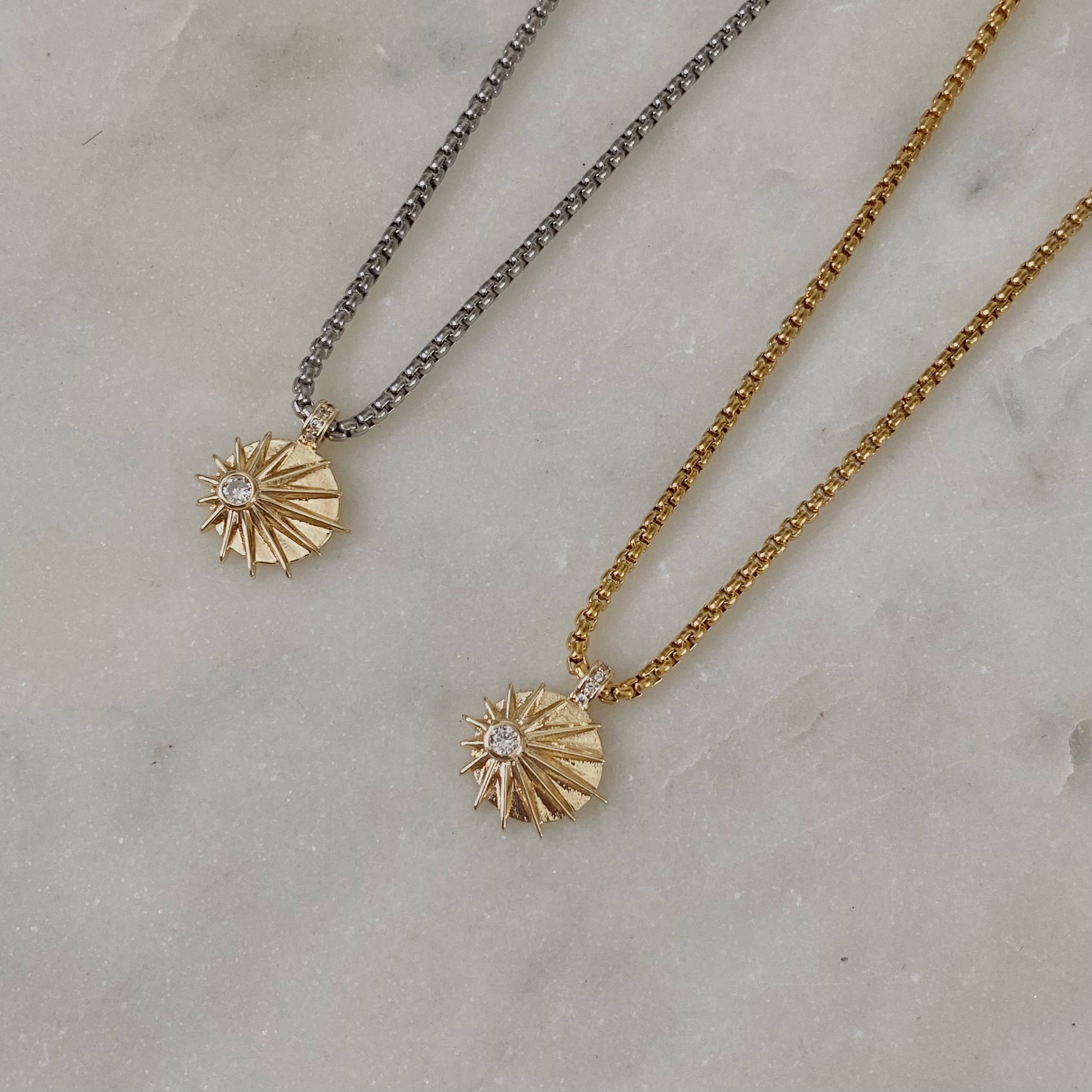 Amady Jewelry – Großhandel Kette mit Anhänger/Charm – Sonnenaufgang Zirkonia vergoldete Halskette Silber Ombre8