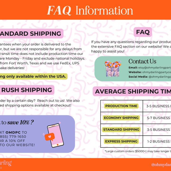 Oh My Darling Party Co - Wholesale Decal - Party Decorations - Bundled Custom Aerial Fringe Rings12