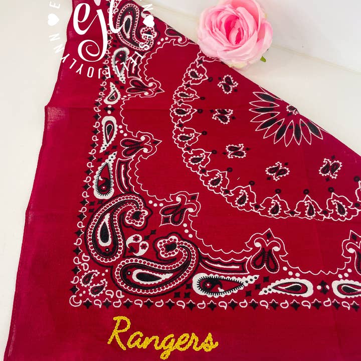 EstelleJoyLynn, LLC - Wholesale Bandana - Women's - CUSTOM School Spirit Embroidered Bandanas3