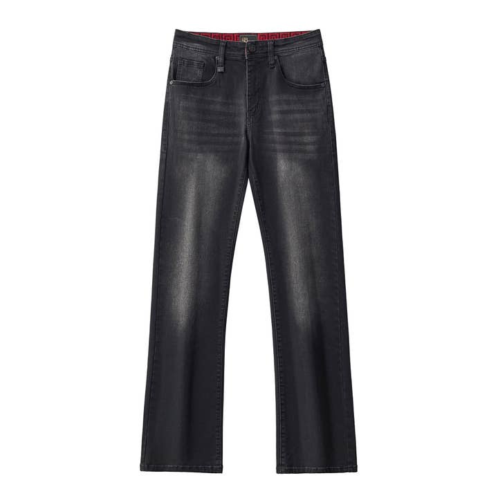 Faded Edge Straight-Leg Denim-BLACK for wholesale by BAROCCO