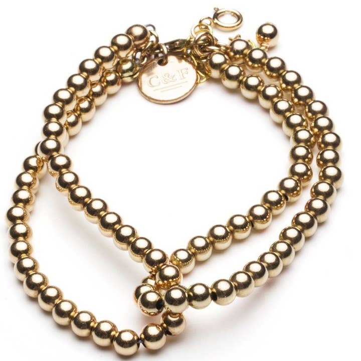 Loop it Twice - bracelet boule - doré pour la vente par CLASSYANDFABULOUS Jewelry