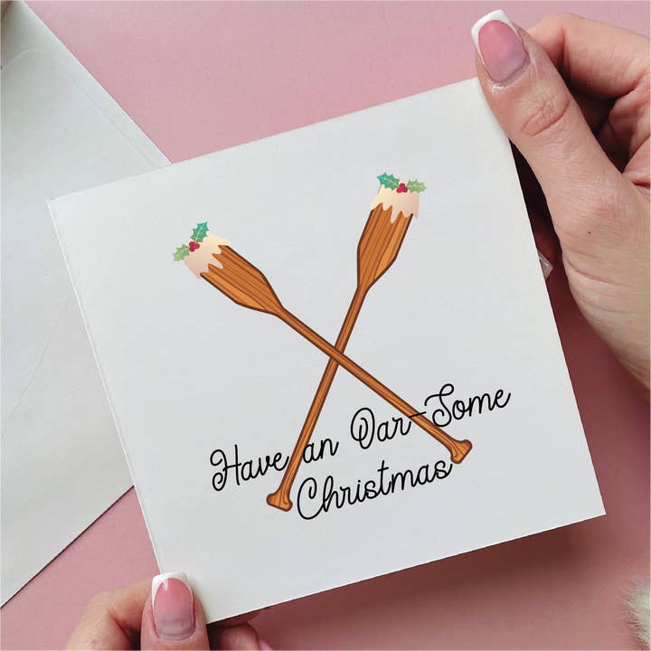 Carte de Noël d'aviron pour la vente par Alphabet Studios