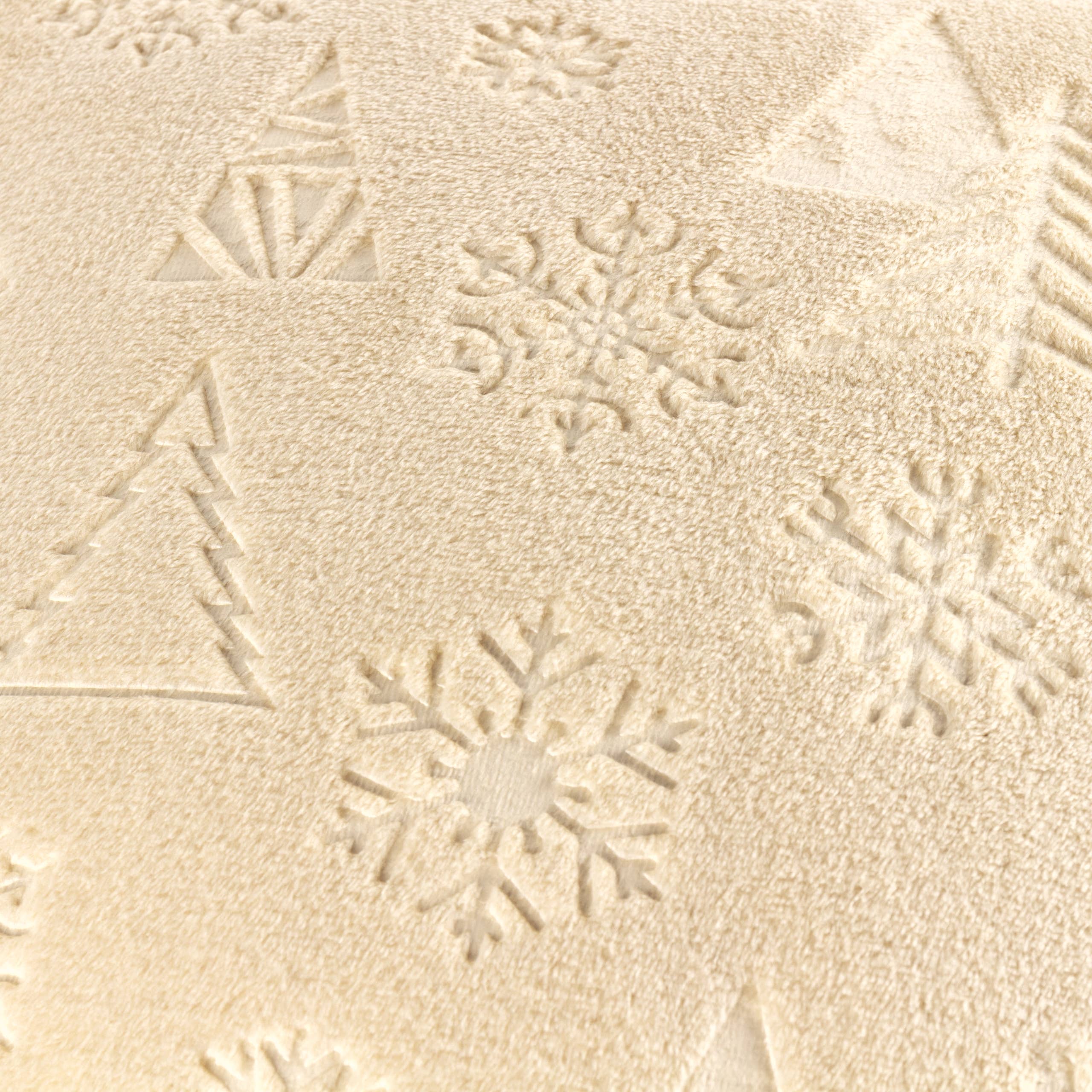 Festive Time Embossed Fleece Cushion Natural for wholesale on Faire2