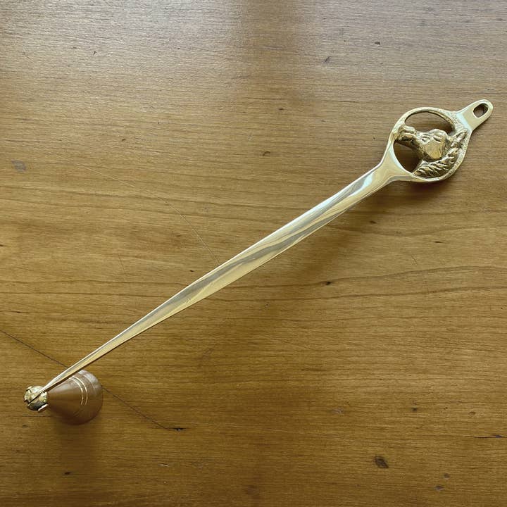 Madison Bay Co. - Historical Home Decor Reproductions - Wholesale Candle snuffer - Vintage Polished Brass Horse Head Candle Snuffer - 11-3/4"3