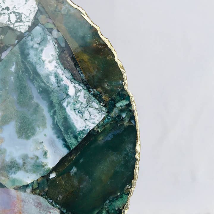 The Tangerine Store - Wholesale Coffee Table - Green Agate Organic Edge Side/Coffee Table3