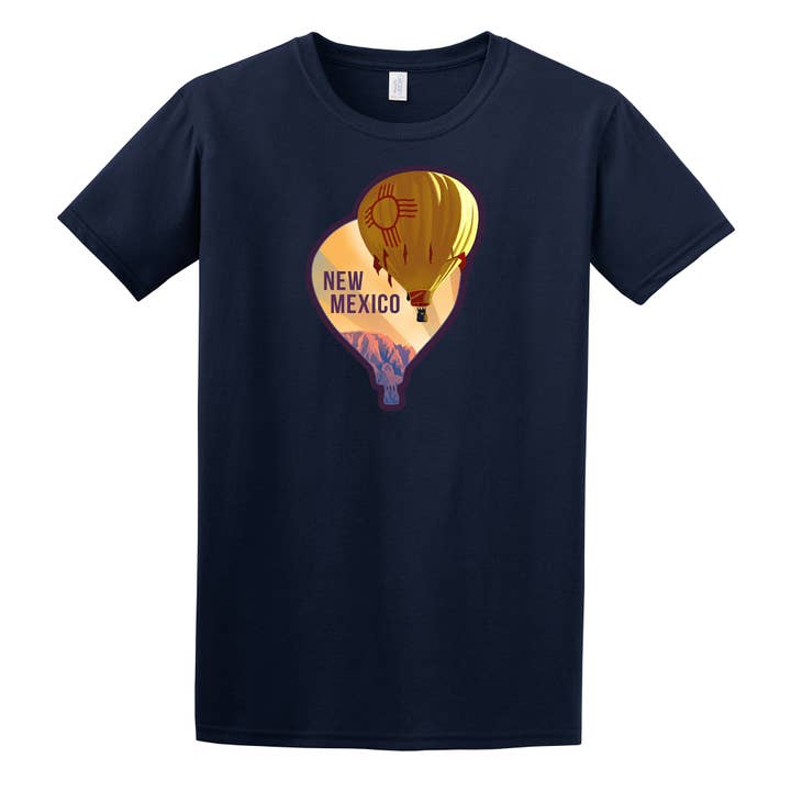 Lantern Press - Wholesale T-Shirt (Graphic) - Unisex - T-Shirt New Mexico, Hot Air Balloon, Letterpress