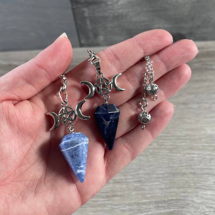 Keystone Crystals - Wholesale Meditation Supplies - Triple Moon Gemstone Pendulum for Energy Work, Divination6