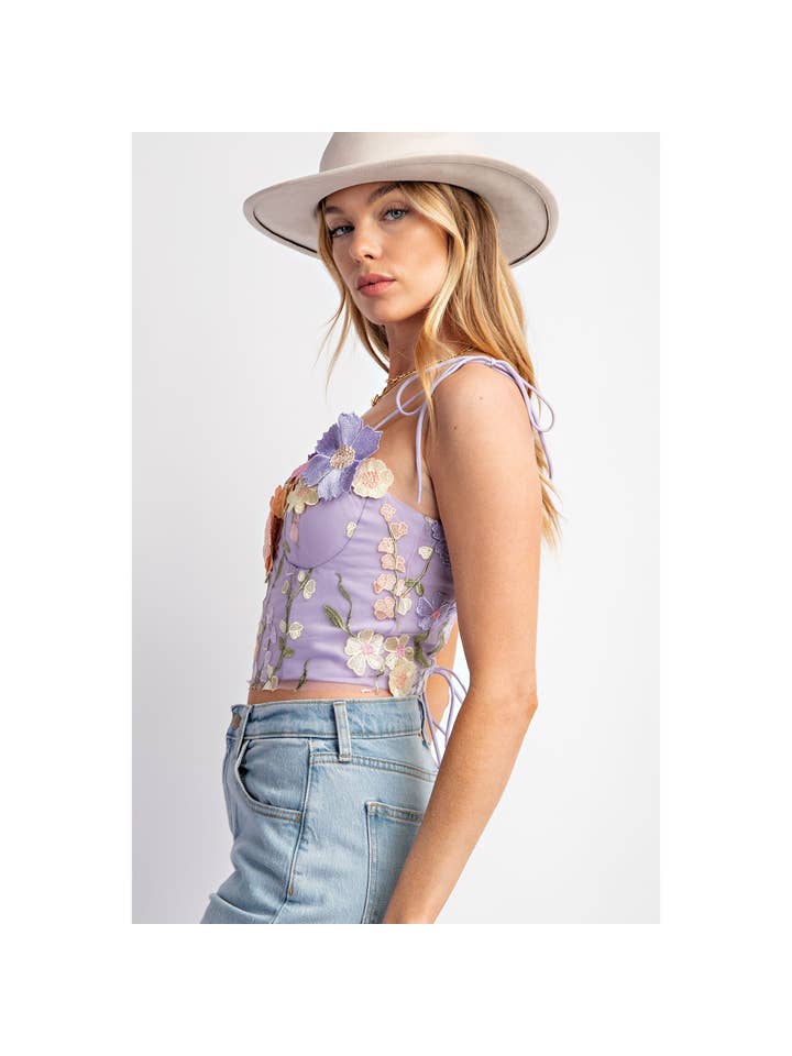 Sweet Generis - Wholesale Tanktop - Dames - Top met 3D bloemenborduursel en corset7