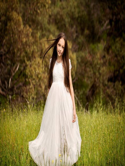 Annalise Girls White Short Sleeve Dress – A Little Lacey