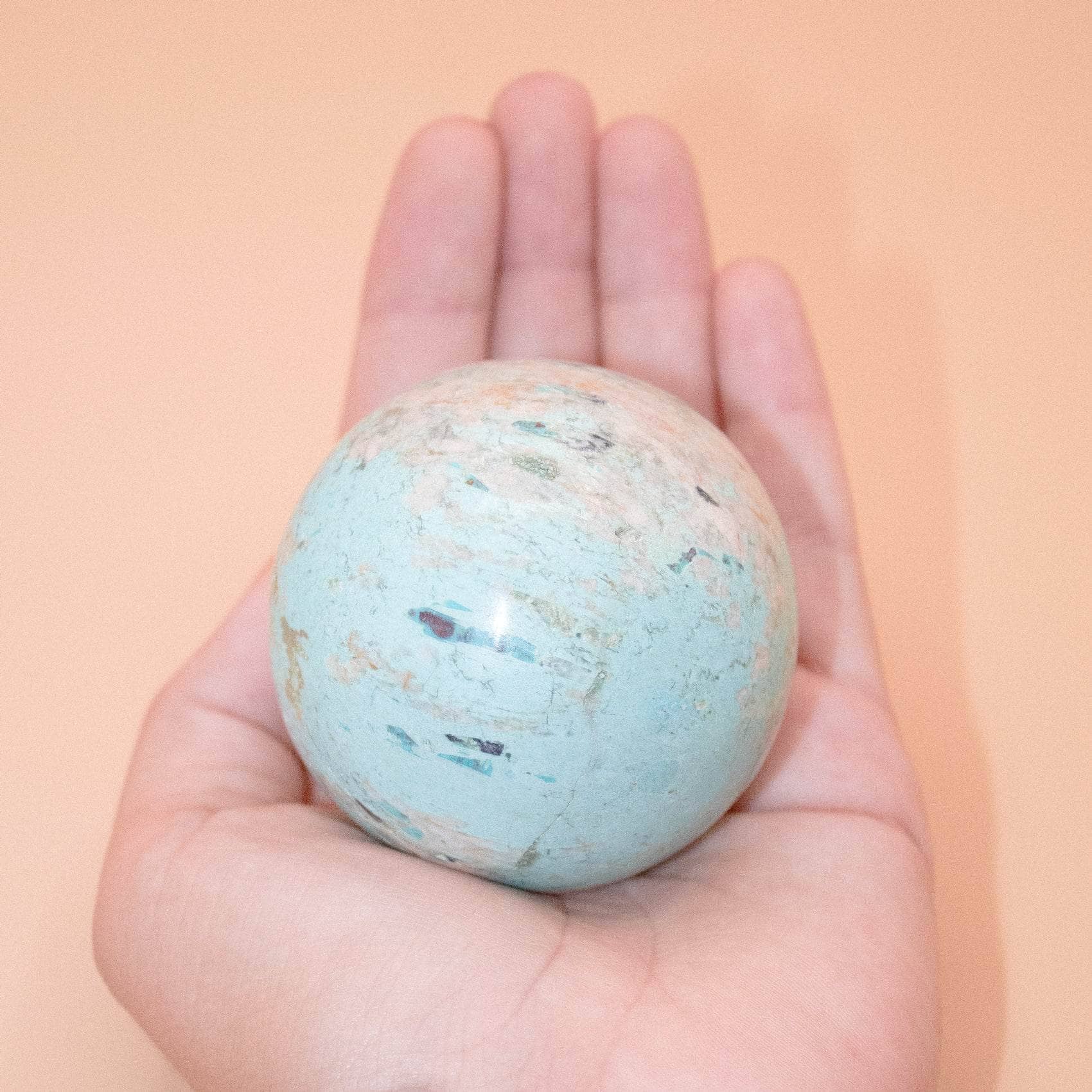 Tiny Rituals - Vente Pierre et cristal de spiritualité - Sphère en turquoise péruvienne naturelle - Qualité supérieure AAA0