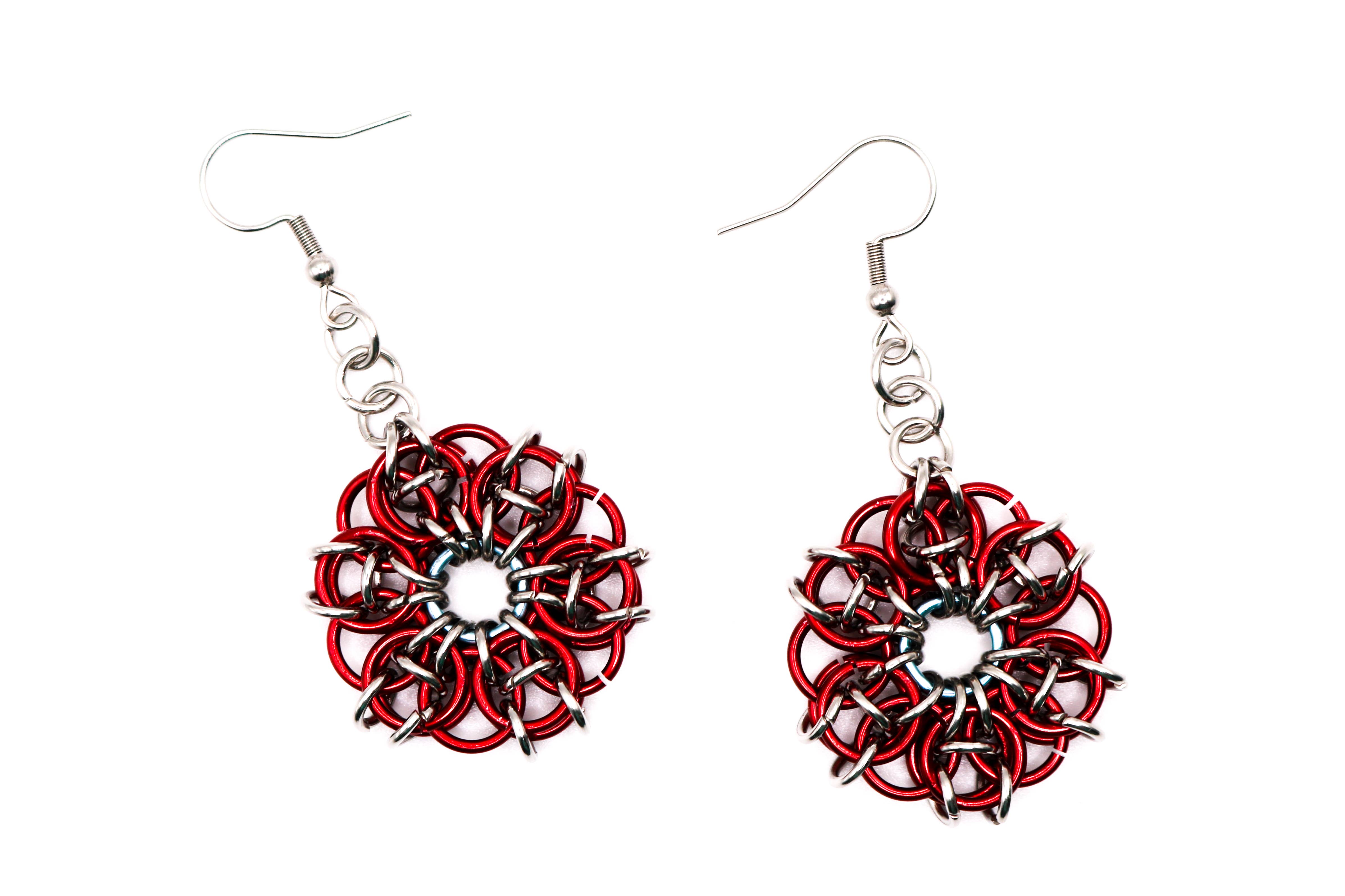 Synthetic Youths - Wholesale Dangle Earrings - Colourful Celtic Flower Chainmaille Earrings4