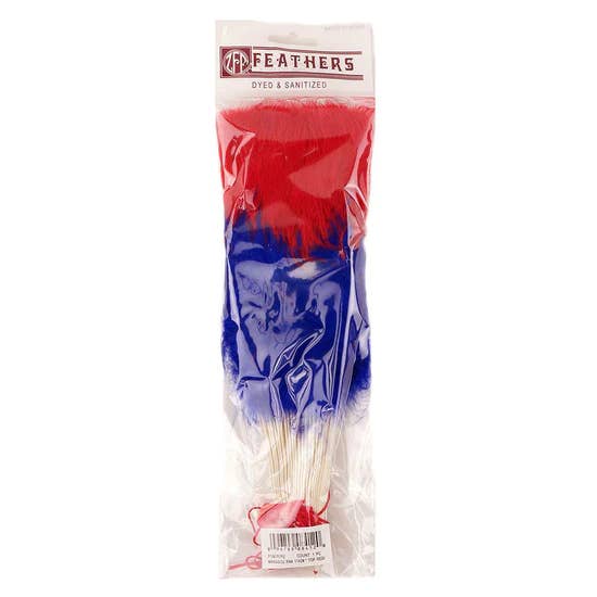 Zucker Feather Products – wholesale Party/paper folding fan – Marabou Feather Fan Multi Color - Red/Regal