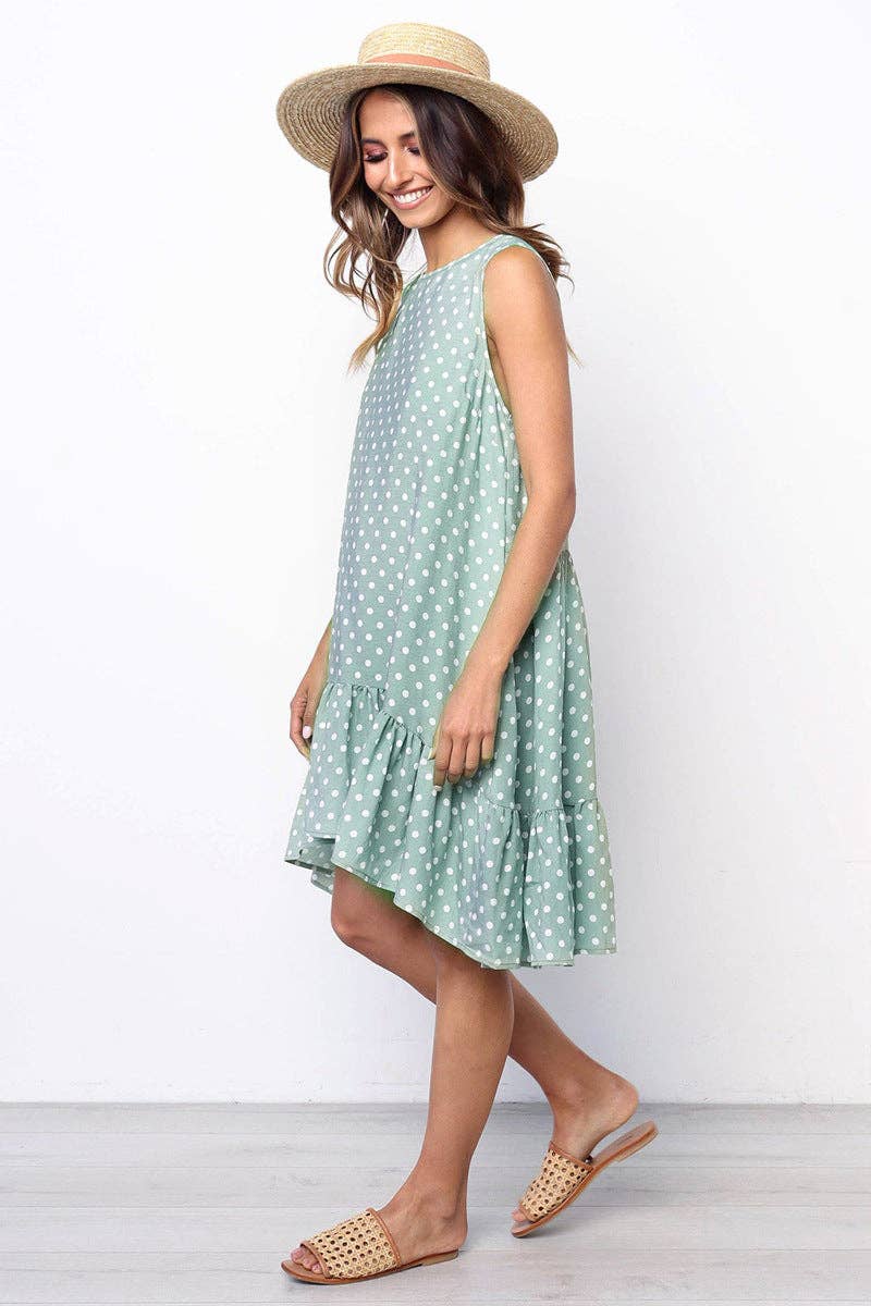 Sharon Tatem Fashion LLC - Wholesale Dress - Women's - Dress Sexy Boho Beach Sundress Women Floral Printed Polka Dot68
