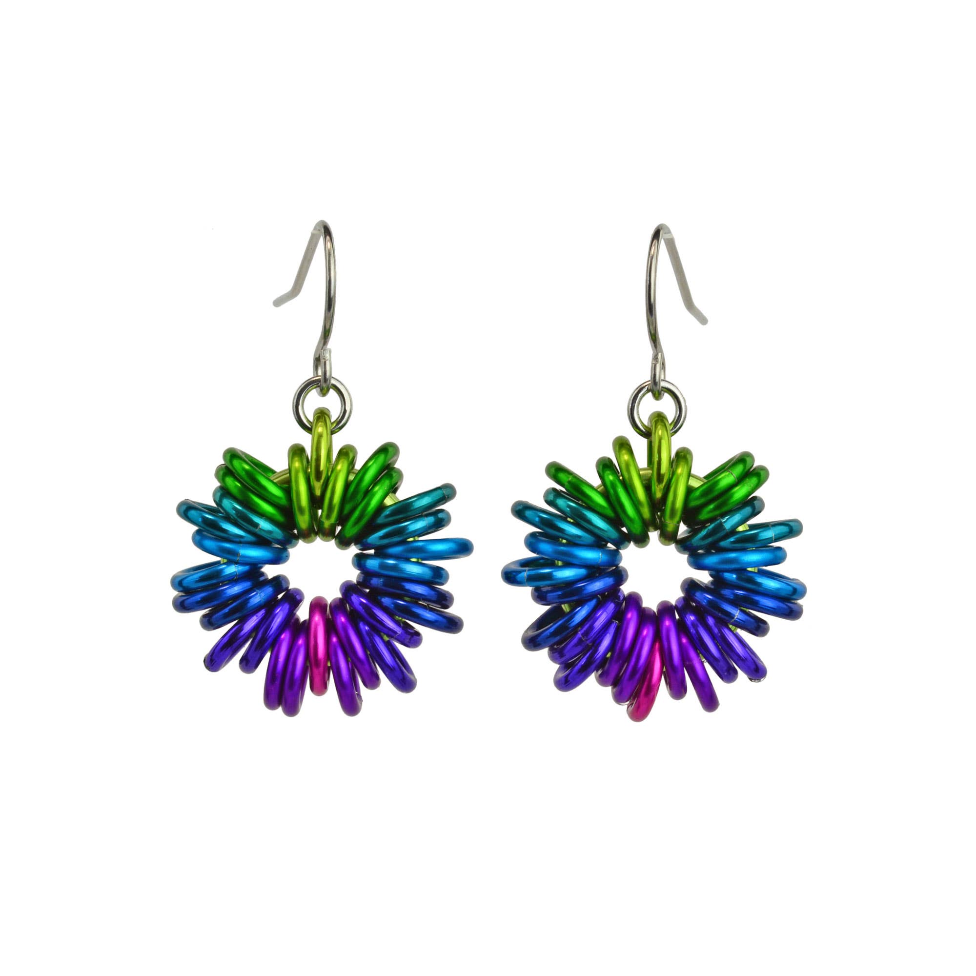 Rebeca Mojica Jewelry - Wholesale Dangle Earrings - Coiled Earrings - Electric Rainbow0